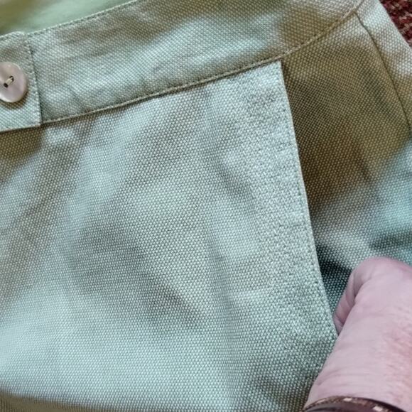 Tommy Bahama NEW Cotton Stretch Pastel Green Pocketed  Cropped Capri Pants 10 - Picture 10 of 12